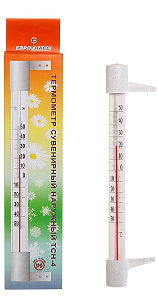 Термометр уличный на окно, пл+стек, СН1050А, Гвоздик