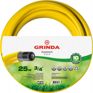 Шланг GRINDA COMFORT поливочный, 25 атм., армированный, 3-х слойный, 3/4'х25м