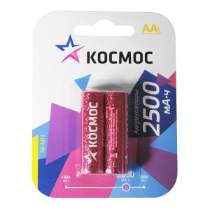 Аккумулятор Космос AA 2500mAh Ni-MH R6 BL-2 /24/288/