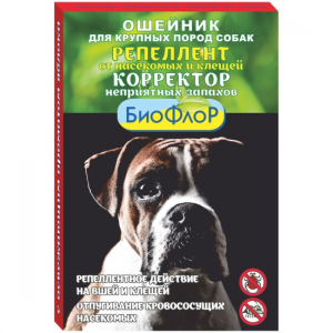 Ошейник  от блох БиоФлор корректор запахов д/соб круп.пор Яблоко 65 см