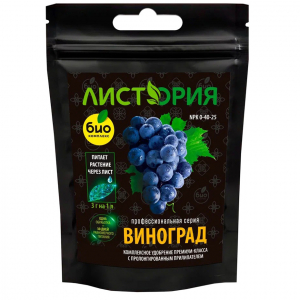 ТМ Листория Виноград, профессиональное минеральное удобрение, NPK: 0-40-25 (30г)