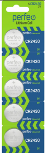 Батарейка Perfeo CR2430 5BL Lithium Cell (5) (100)