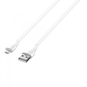 Кабель LDNIO LS551/ USB кабель Micro/ 1m/ 2.1A/ медь: 60 жил/ Плоский/ White