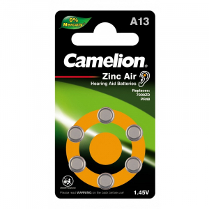 Батарейка Camelion ZA13 (PR48) BL6 для слуховых аппаратов